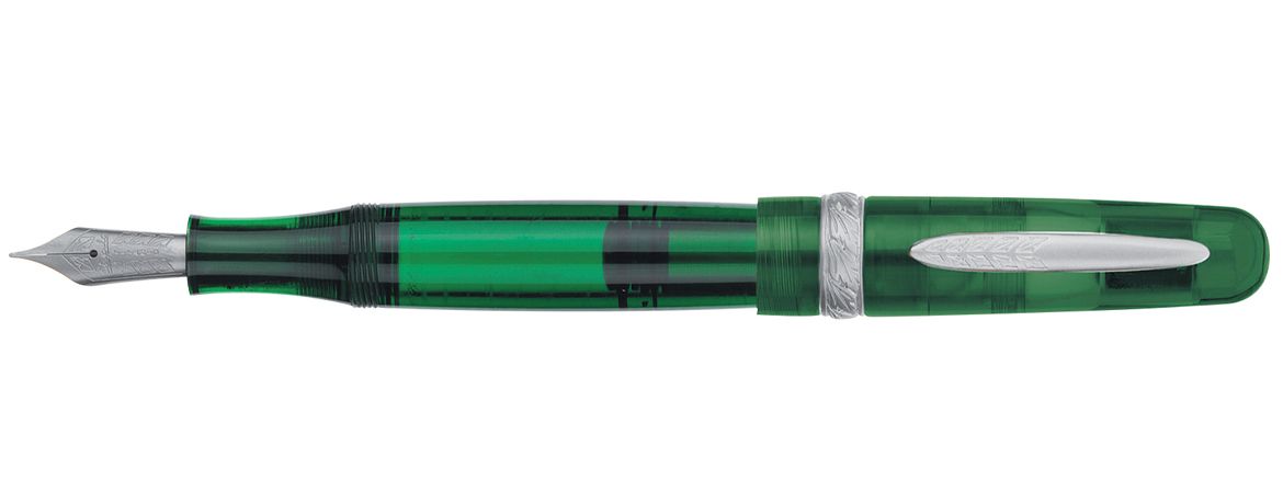 Stipula Etruria Rainbow Penna Stilografica a Pistone - Translucido Verde