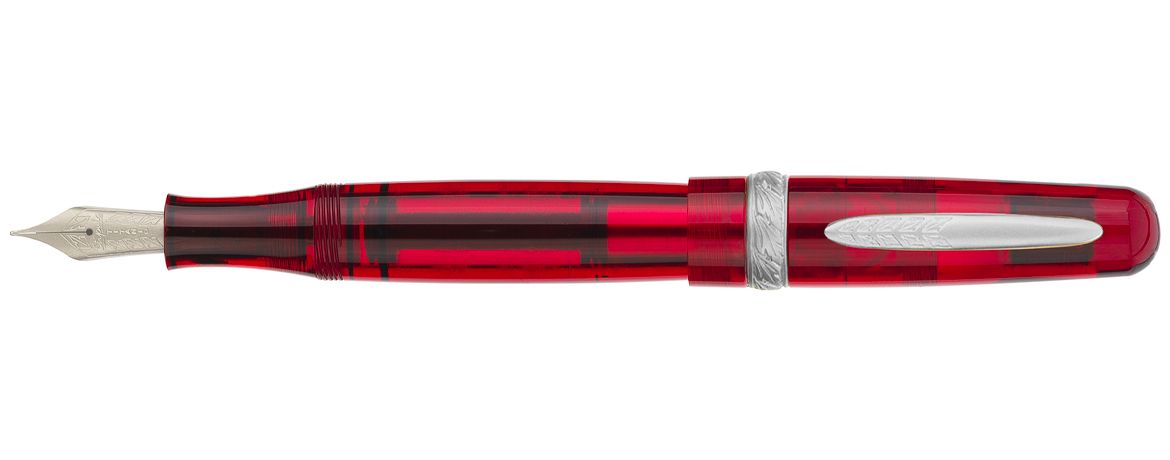 Stipula Etruria Rainbow Penna Stilografica a Pistone - Translucido Rosso