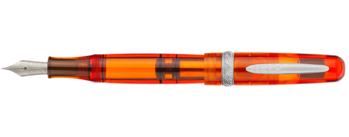 Stipula Etruria Rainbow Penna Stilografica a Pistone - Translucido Arancione