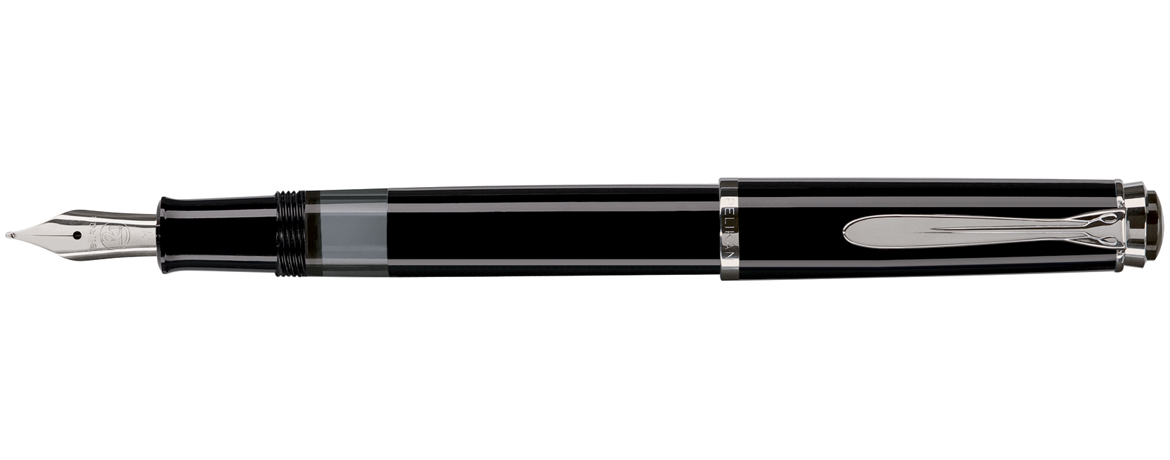 nero. Sheaffer Pop Penna stilografica nera con finiture cromate e pennino medio in confezione regalo Penna roller ball Classico