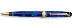 Aurora Optima Penna a Sfera in Auroloide Screziata - Finiture Dorate - Blu