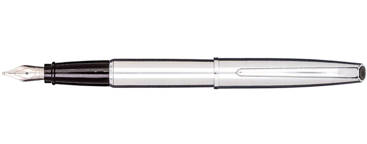 Aurora Style Metal Penna Stilografica interamente cromata satinata