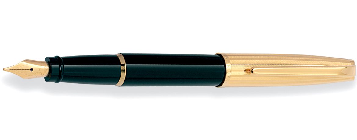 Aurora Style Metal Penna Stilografica corpo in resina nero - Cappuccio dorato