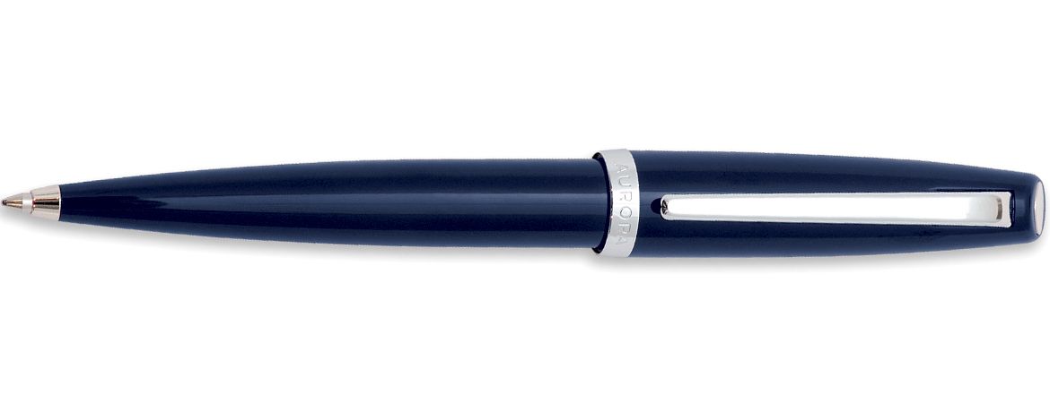 Aurora Style Resin Penna a Sfera in resina Blu - Finiture cromate