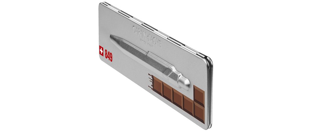 Caran d'Ache 849 Chocolat - Penna a Sfera in alluminio - Grigio e cioccolato