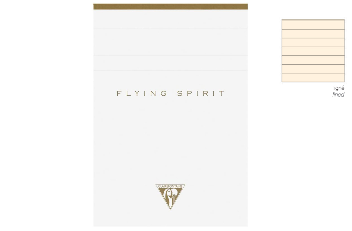 Clairefontaine Flying Spirit Blocco Appunti 140 pagine Tessuto in testa - Rigo - Bianco