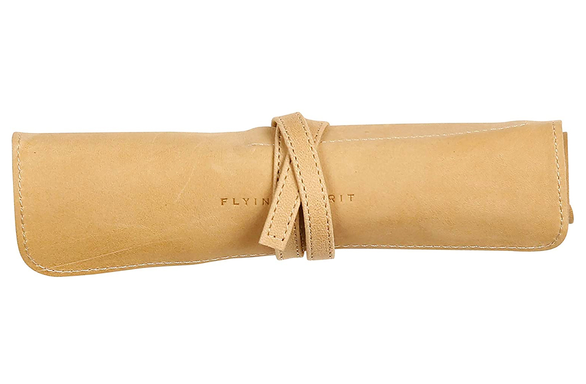 Clairefontaine Flying Spirit - Portapenne in pelle Roll - Beige