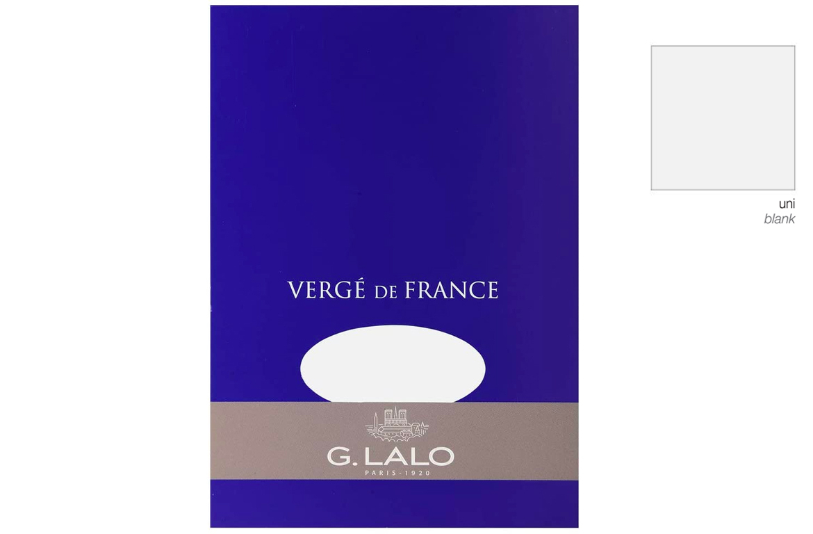 G. Lalo - Blocco Vergé de France - 50 fogli - 100g - Carta colore Bianco
