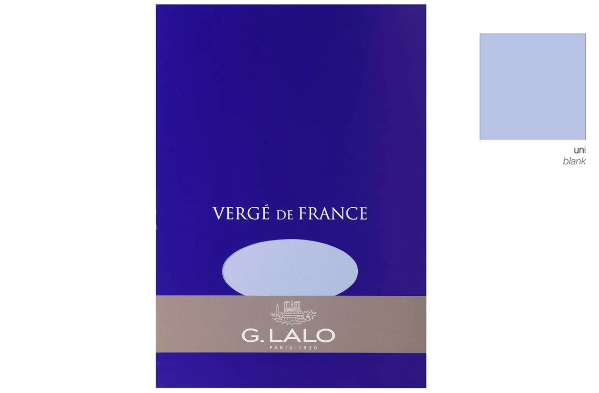 G. Lalo - Blocco Vergé de France - 50 fogli - 100g - Carta colore Blu