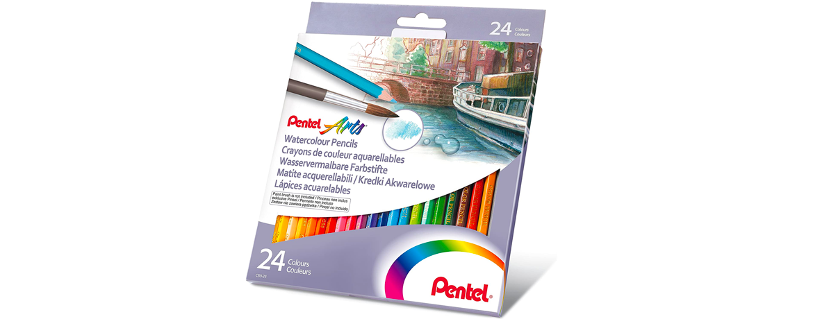 Pentel Water Colours Pencils - Matite Colorate Acquerellabili confezione da 24