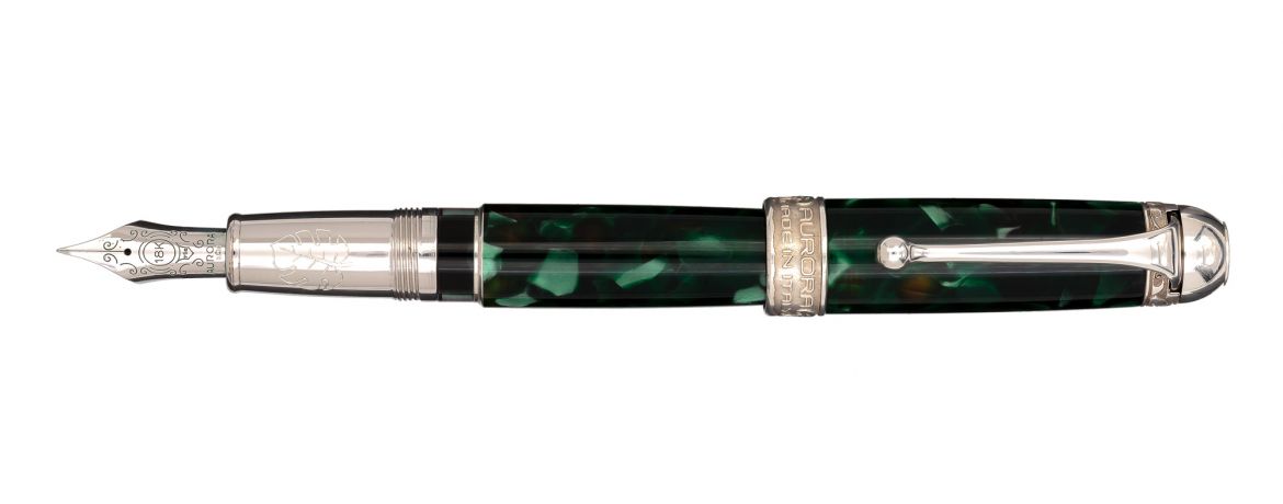 Aurora Giungla Penna Stilografica In Auroloide Verde - Pennino 18k Rodiato