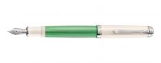 Pelikan Souverän 605 Green-White - Penna Stilografica - Pennino in Oro 14 Kt