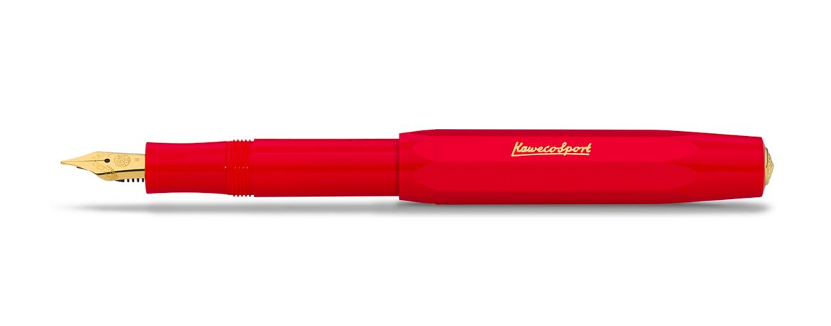 Kaweco Classic Sport - Penna Stilografica tascabile - finiture dorate - Rosso