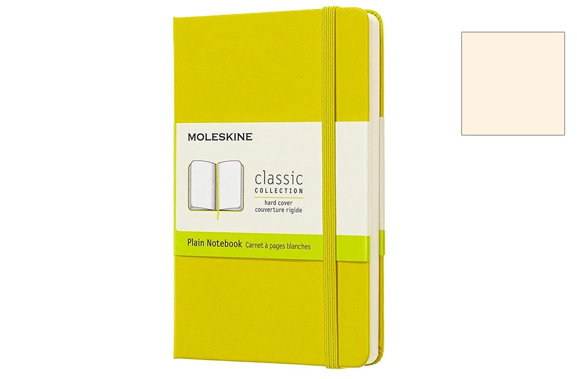 Moleskine Taccuino con Elastico Classic - Bianco - Copertina Rigida - Giallo