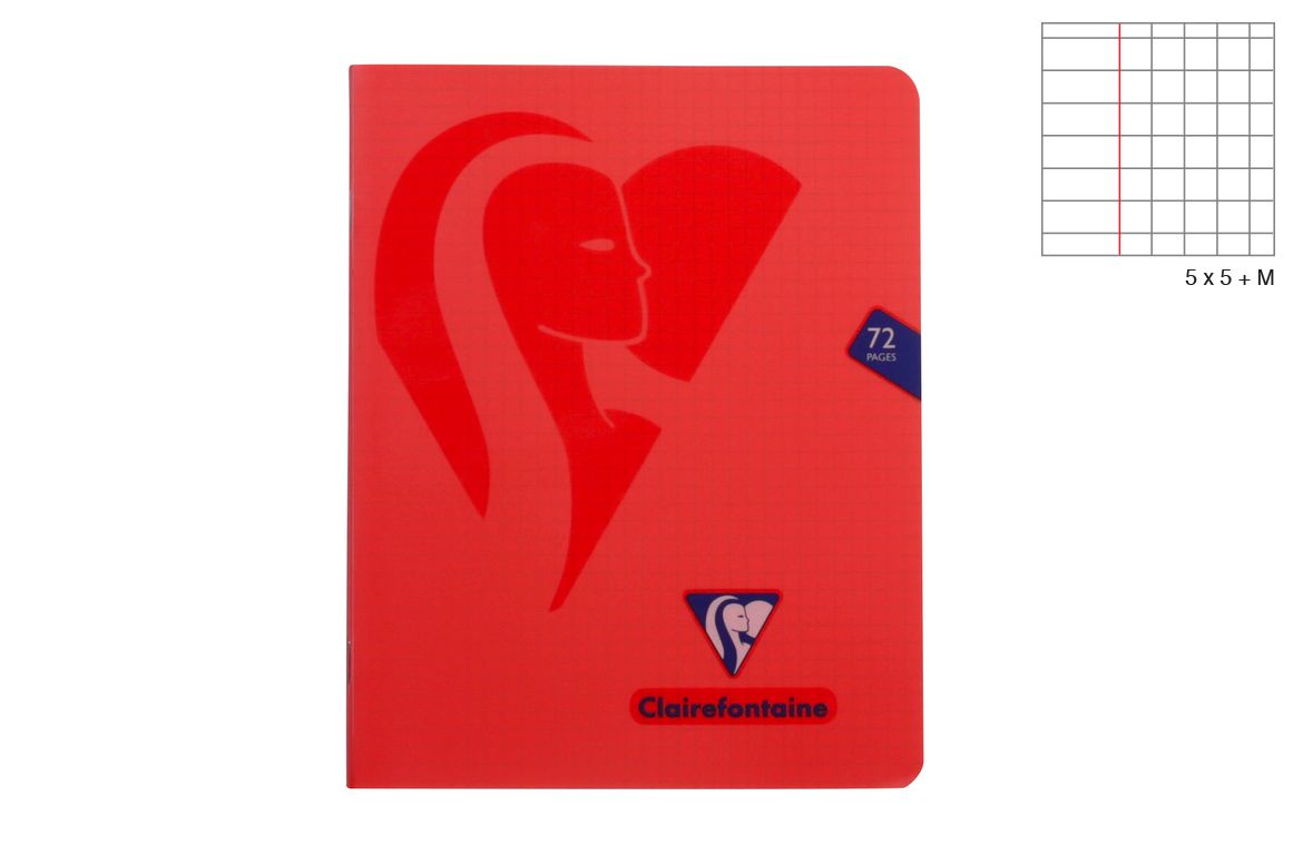 Clairefontaine Mimesys - Quaderno Quadretto con Margine - Rosso