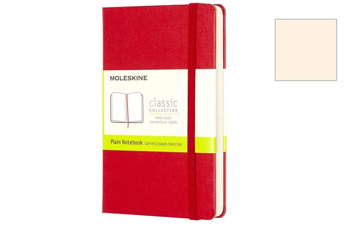 Moleskine Taccuino con Elastico Classic - Bianco - Copertina Rigida - Rosso
