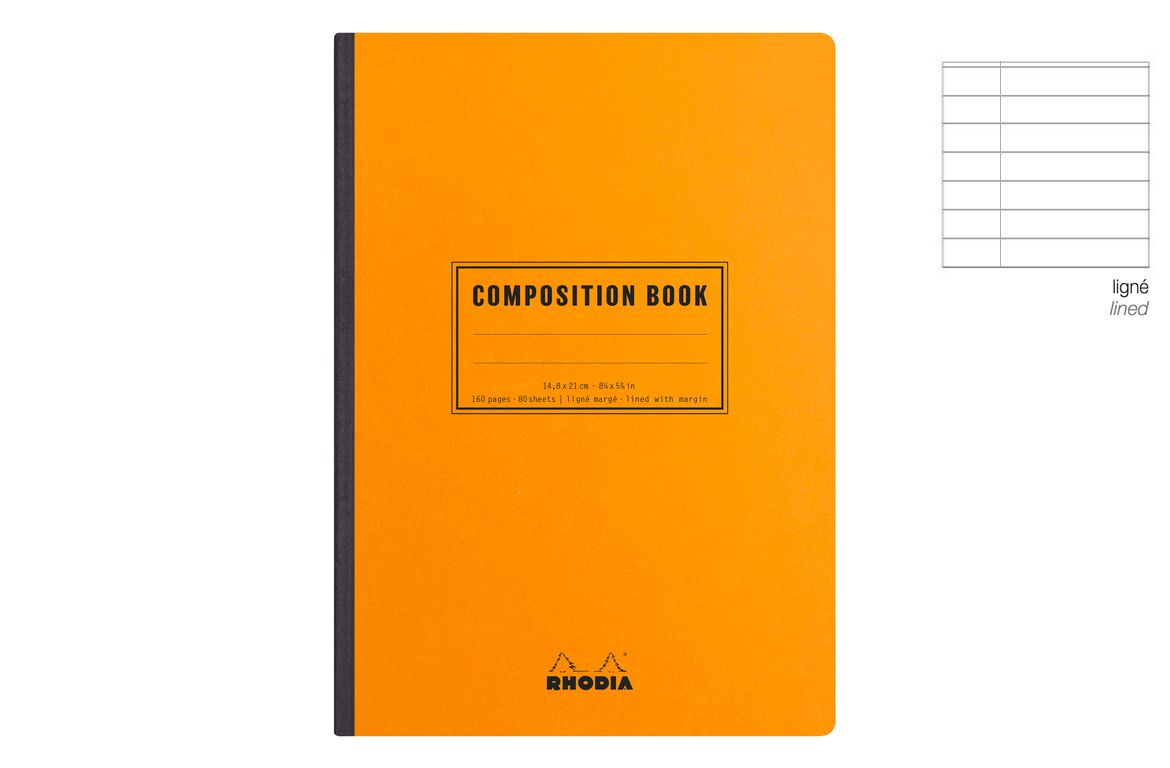 Rhodia Composition Book - Quaderno Collato - Dorso in Tela - Arancione