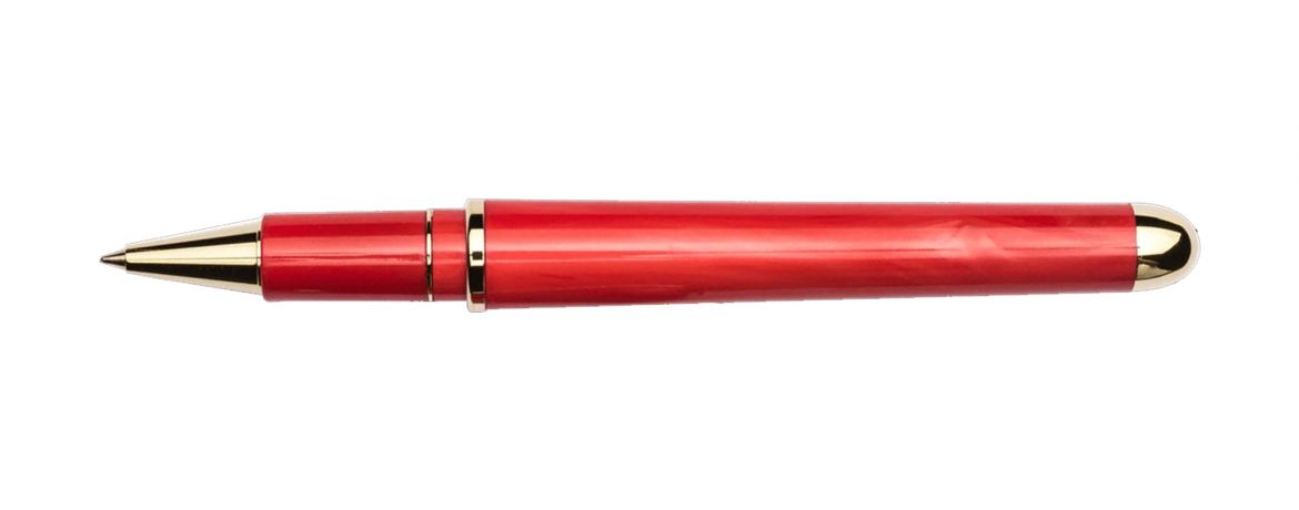 Pineider Avatar De Luxe Gold - Rollerball Pen - Devil Red