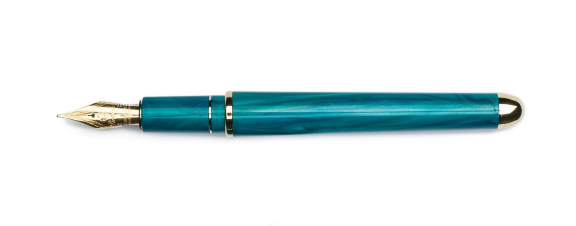 Pineider Avatar De Luxe Gold - Fountain Pen - Abalone Green