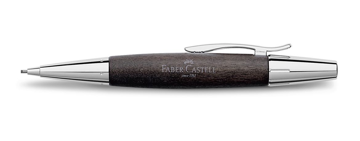 Faber Castell E-Motion Chrome Wood Nero - Portamine