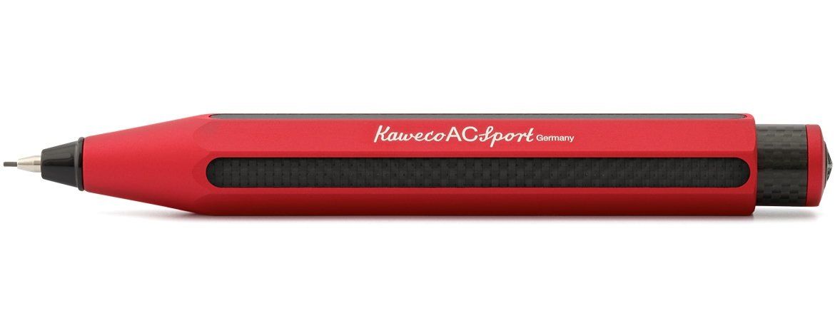 Kaweco AC Sport Portamine - Matita Meccanica in alluminio con inserti in fibra di carbonio - Rosso