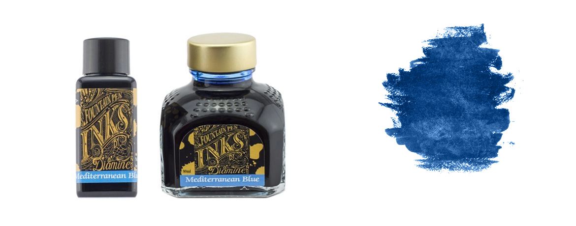 Diamine Mediterranean Blue Flacone 30/80 ml inchiostro