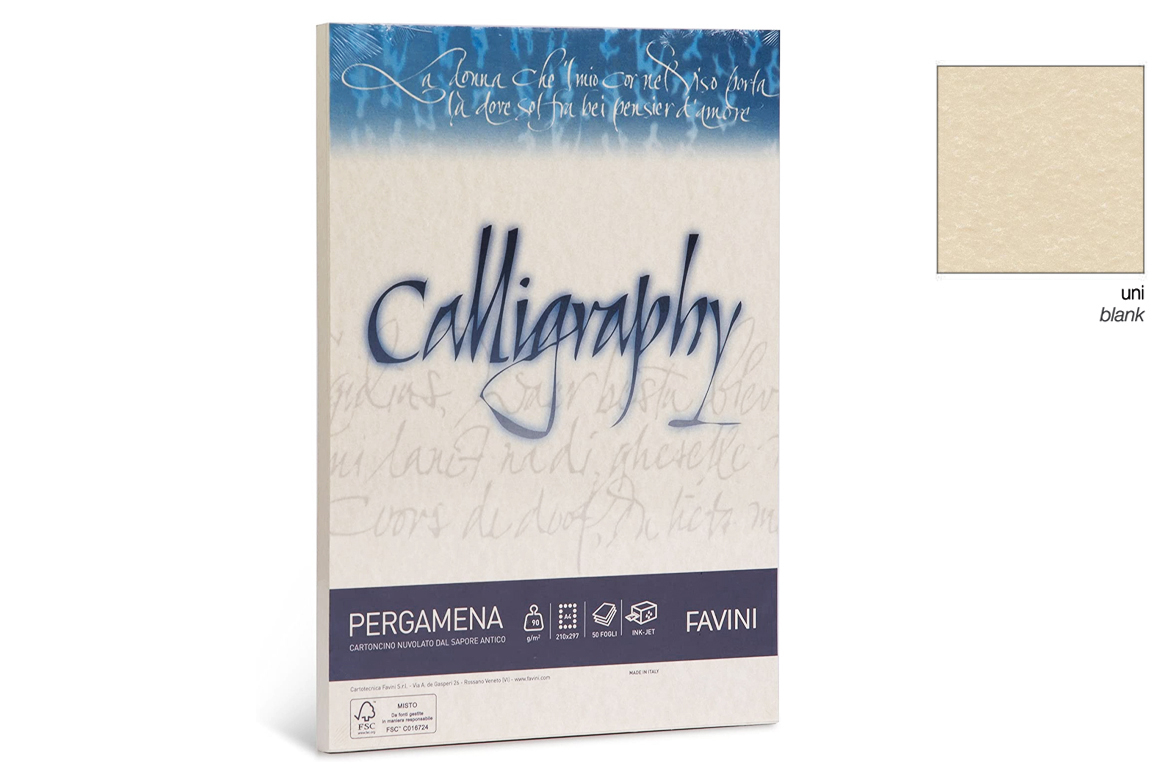 Calligraphy Pergamena - Carta Nuvolata 90 gr - Nocciola