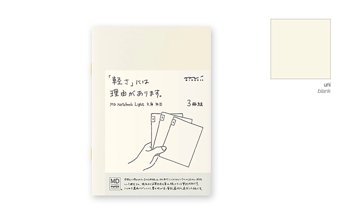 Midori - MD Paper - Set 3 Notebook Light A6 - Bianco