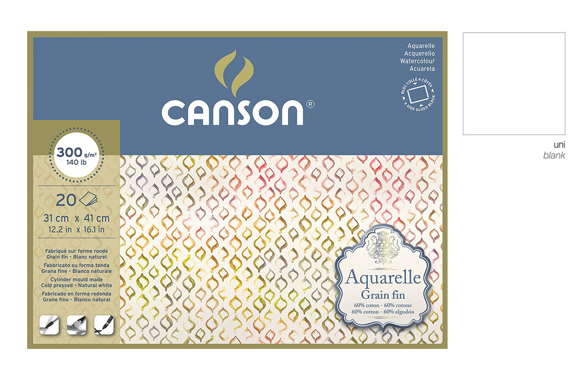 Canson Aquarelle - Grain Fin - Blocco Carta per Acquerello - goldpen.it