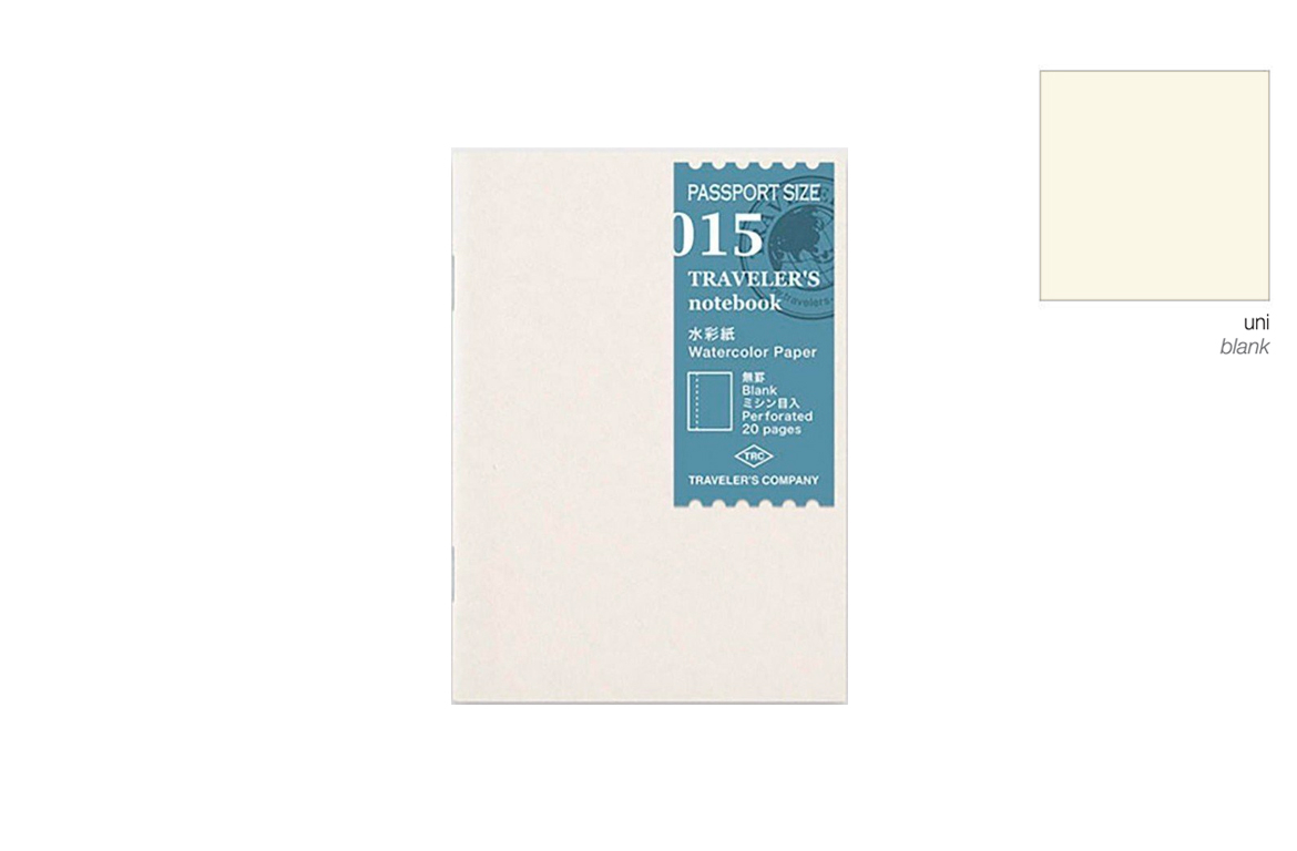 Traveler's Company - Notebook Refill - Watercolor Paper - Passport Size - Ricarica - Bianco