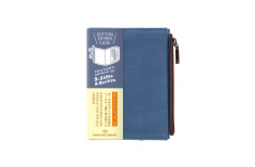 Traveler's Company - Notebook Refill - Passport Size - Cotton Zipper Case - Blu