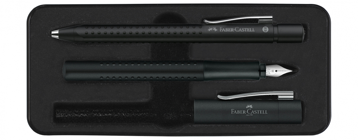 Faber Castell Grip - Set Penna Stilografica e Penna a Sfera - 2011 Nero