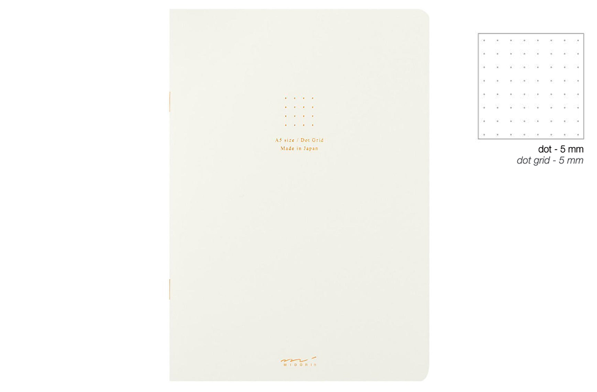 Midori - Notebook A5 - Puntinato - Color Dot Grid - Bianco