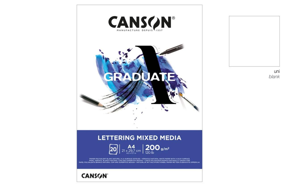 Canson Graduate Lettering Mixed Media - Blocco - 200gr