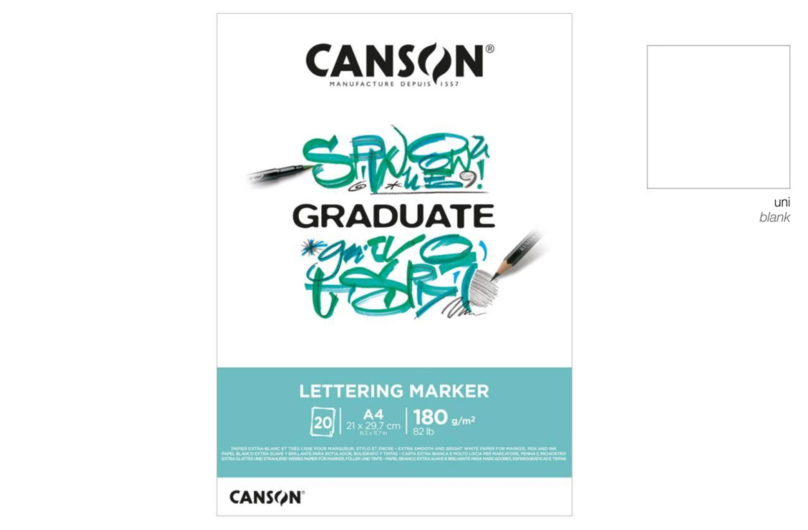 Canson Graduate Lettering Marker - Blocco - 180gr