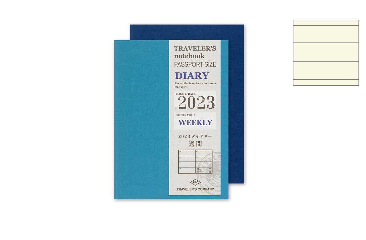 Traveler's Company - Notebook Refill - Passport Size - Ricarica Agenda Settimanale 2023