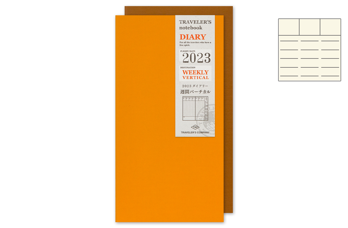 Traveler's Company - Notebook Refill - Regular Size - Ricarica Agenda Settimanale Verticale 2023