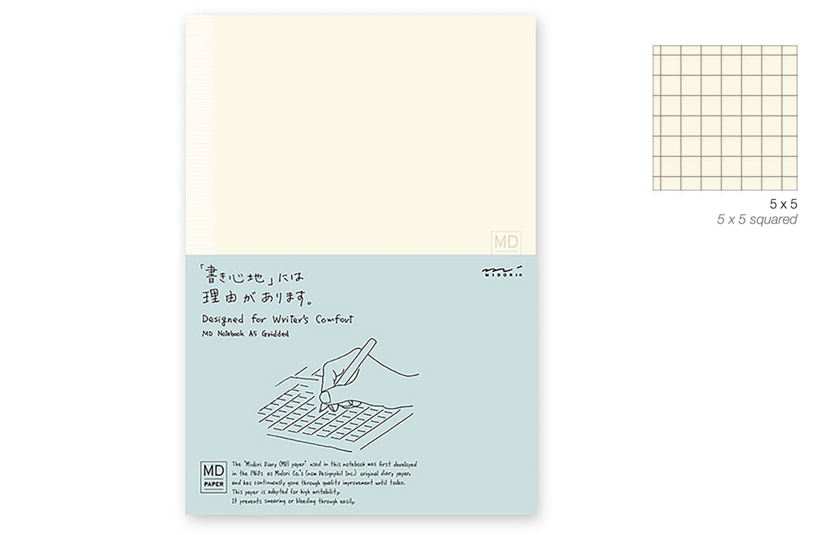 Midori MD Paper Notebook A5 Grid Quadretto Goldpen it Midori MD Paper Notebook A5 Grid Quadretto Goldpen it