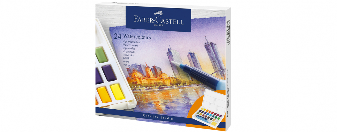 Faber Castell Watercolour - Astuccio con 24 Acquerelli