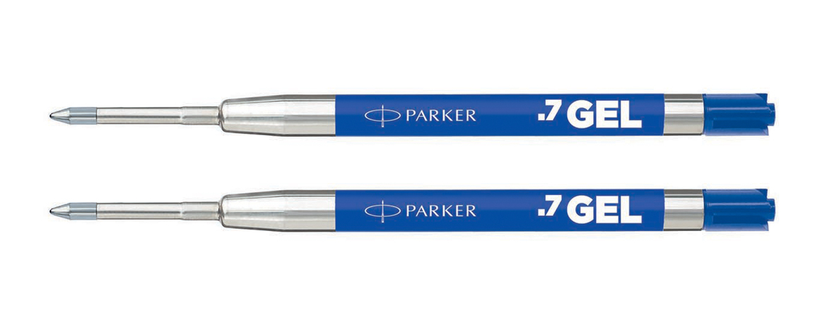 Parker Refill Penna a Sfera - Gel - Punta 0,7 mm - 2pz - Blu - Vendita  online su Goldpen.it
