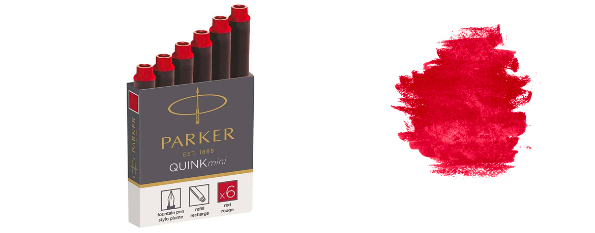 Parker Cartucce Small per Penna Stilografica Quink Colore Rosso