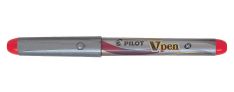 Pilot V Pen Stilografica Silver Rosso