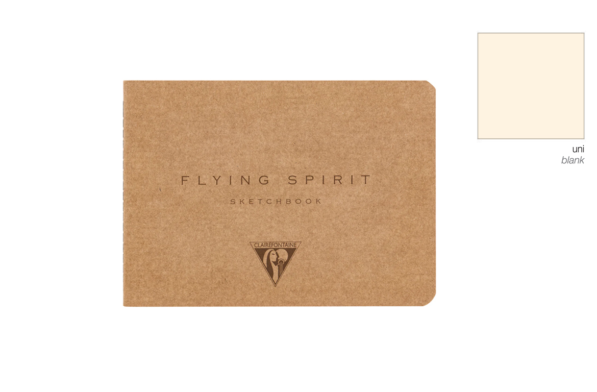 Clairefontaine Flying Spirit Sketchbook Cucito - A6 Orizzontale - Kraft