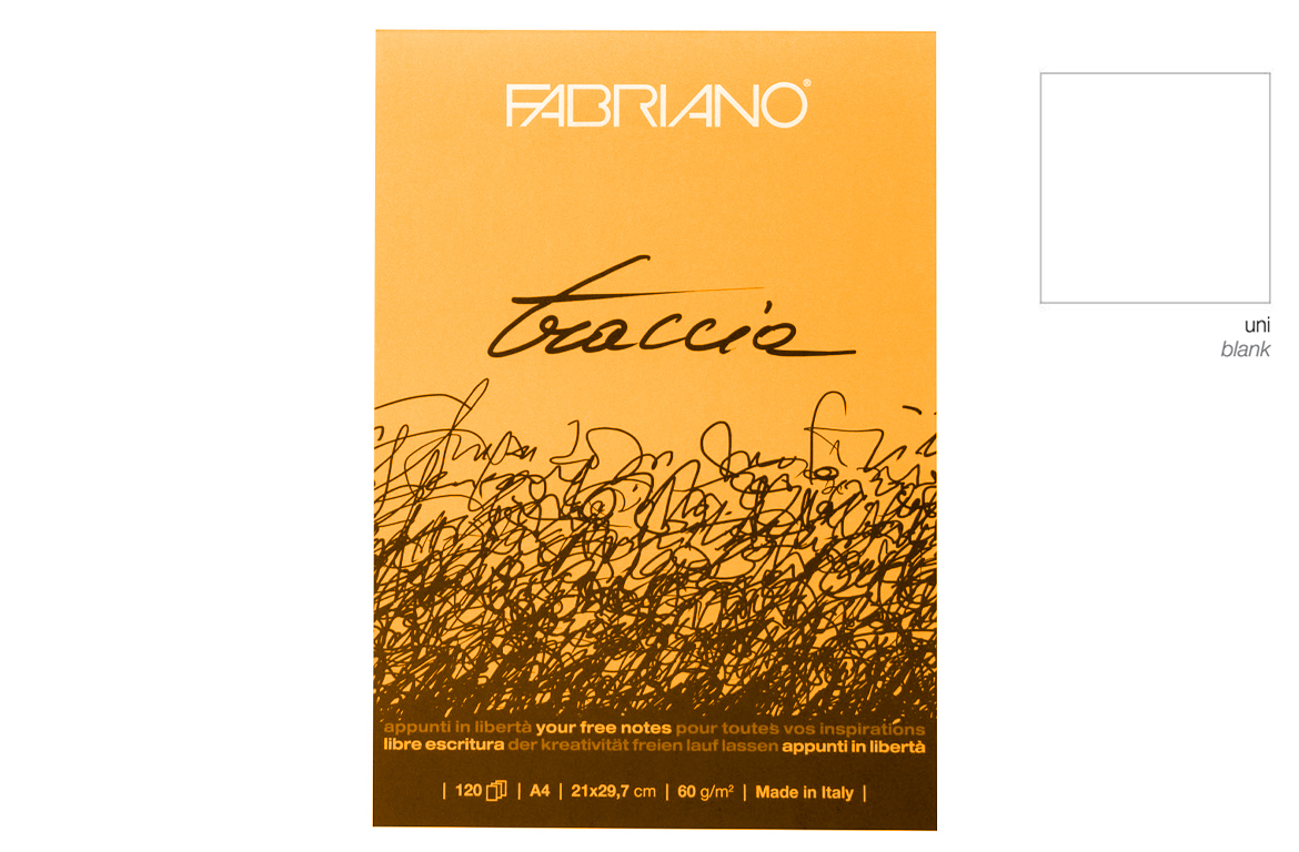 Fabriano Traccia - Carta Leggera Extraliscia - A4 - Copertina Arancione