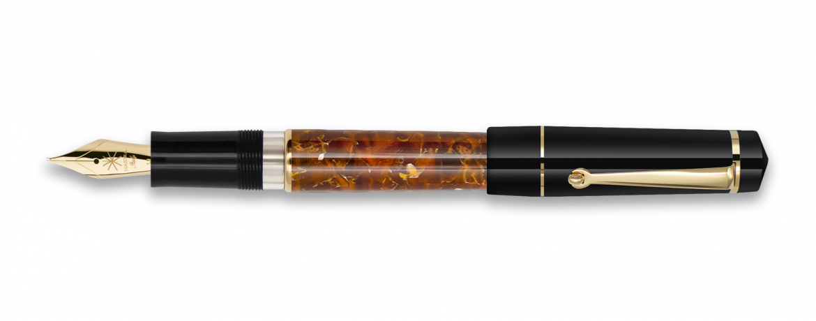 Maiora Futura Tortoise - Penna Stilografica - Finiture Dorato