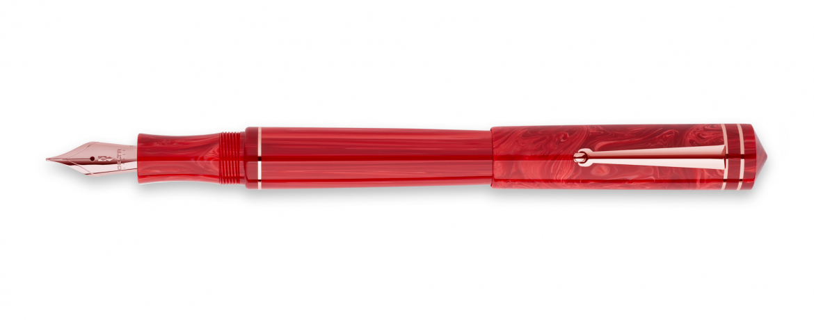Delta Write Balance Red - Penna Stilografica - Finiture Dorate Rosa