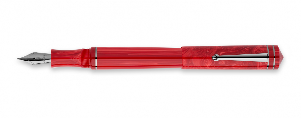 Delta Write Balance Red - Penna Stilografica - Finiture Rutenio