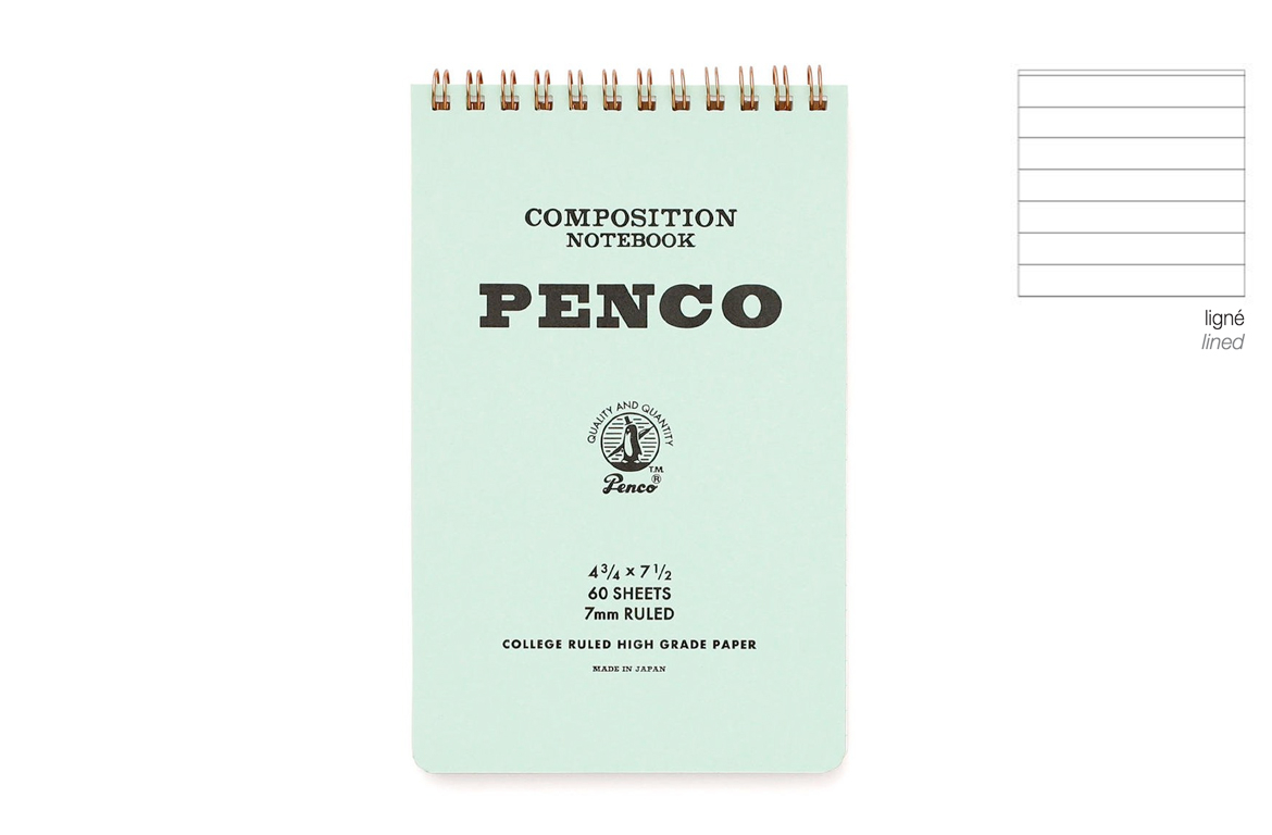 Penco Coil Note Pad M - Blocco Note con Spirale 120,5 x 191 mm - Menta