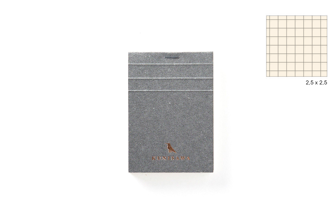 Kunisawa Find Memo Block - Blocco - Quadretti 2,5 mm - Grey