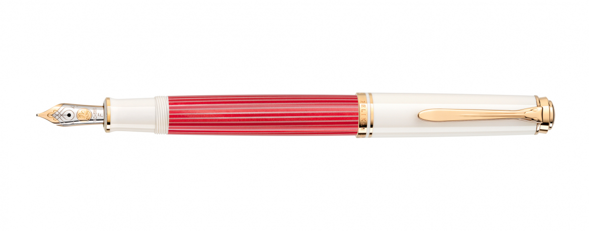 Pelikan Souverän M 600 Penna Stilografica - Red-White